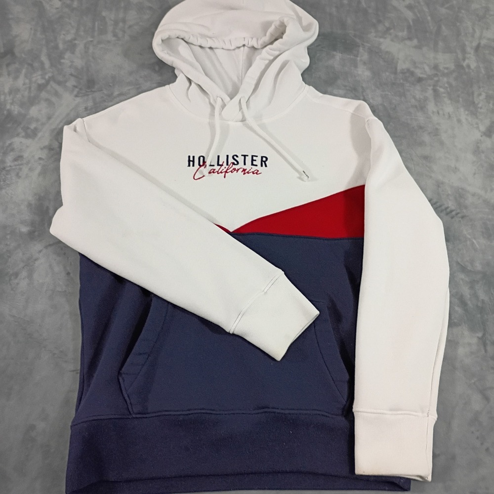 Hollister California Women XS Colorblock Hoodie Logo Fleece (*Note description)